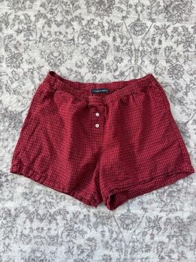 Brandy Melville Cozy Red Plaid Women's Lounge Boxer Shorts OS